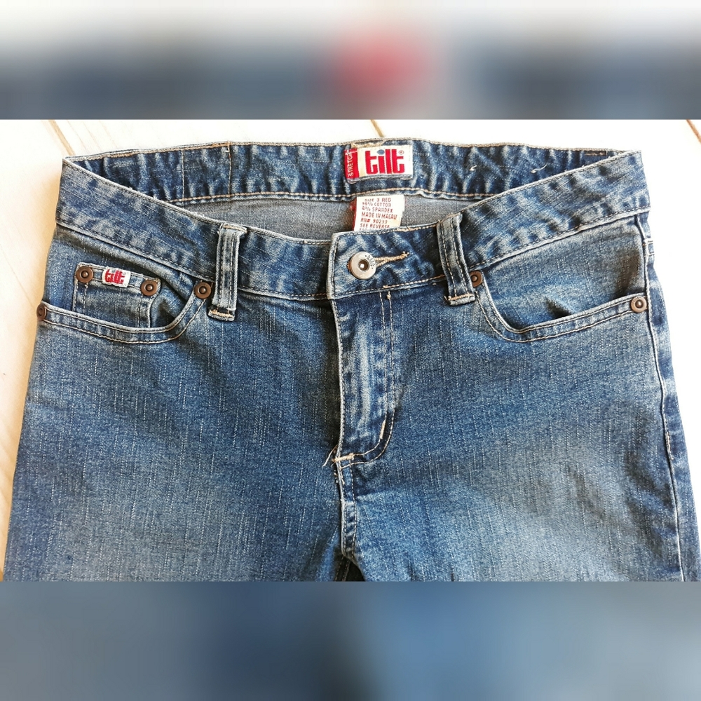 TILT Vintage Medium-Dark Wash Flare Jeans Size 3 Regular - Picture 4 of 12